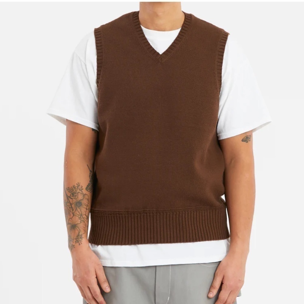 SOUTHERN PINES Cotton brown sweater vest men size XXL big and tall